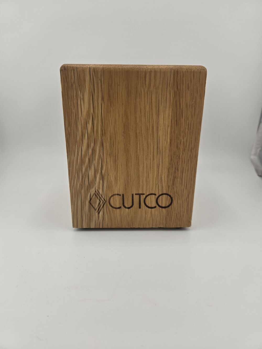 CUTCO Kitchen Tool Utensil Holder Oak Wood Block Caddy Container Made In USA